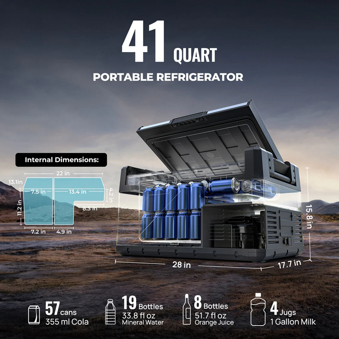Rocky 41QT Dual Zone 12V Portable Fridge