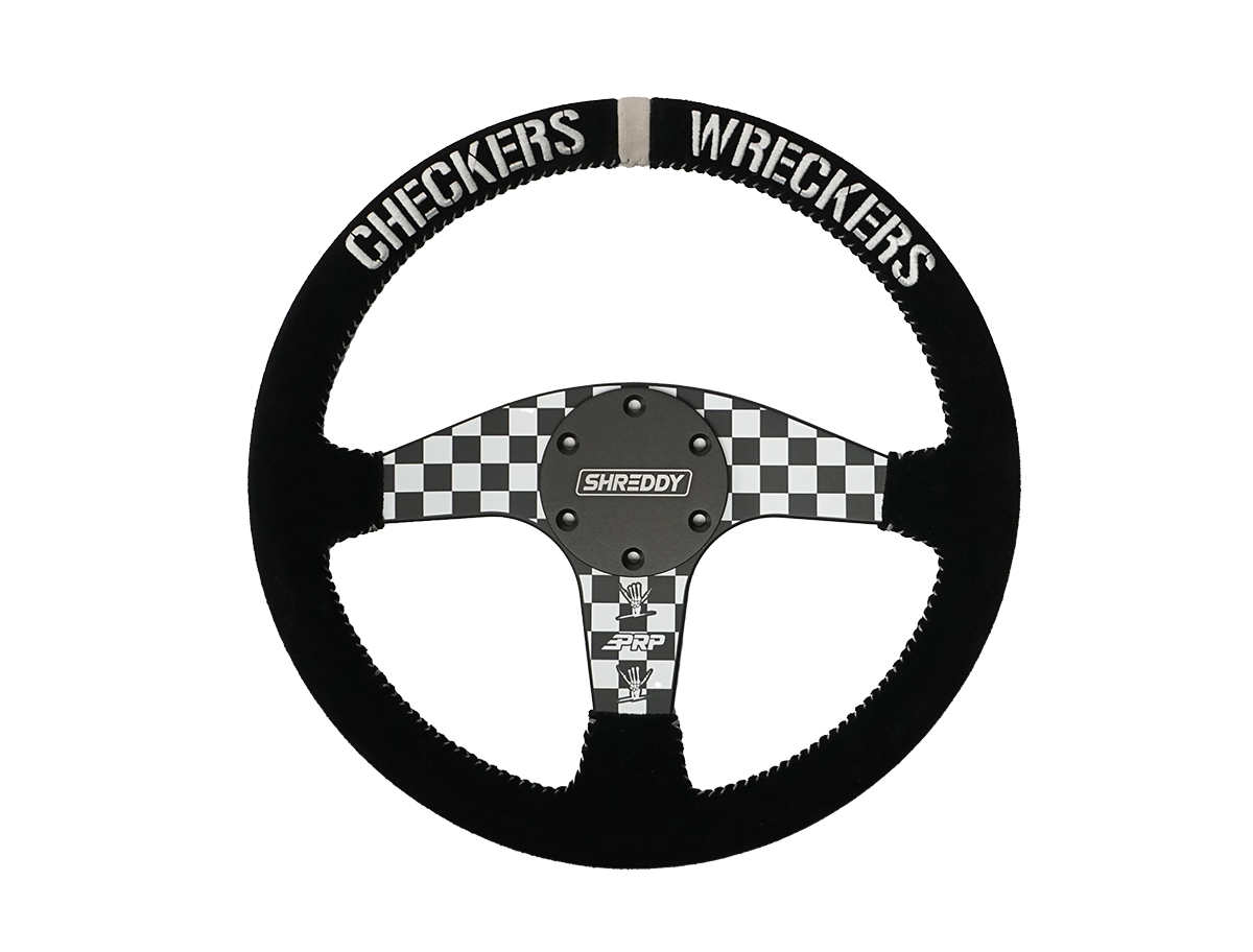 PRP X SHREDDY CHECKERED STEERING WHEEL, FLAT
