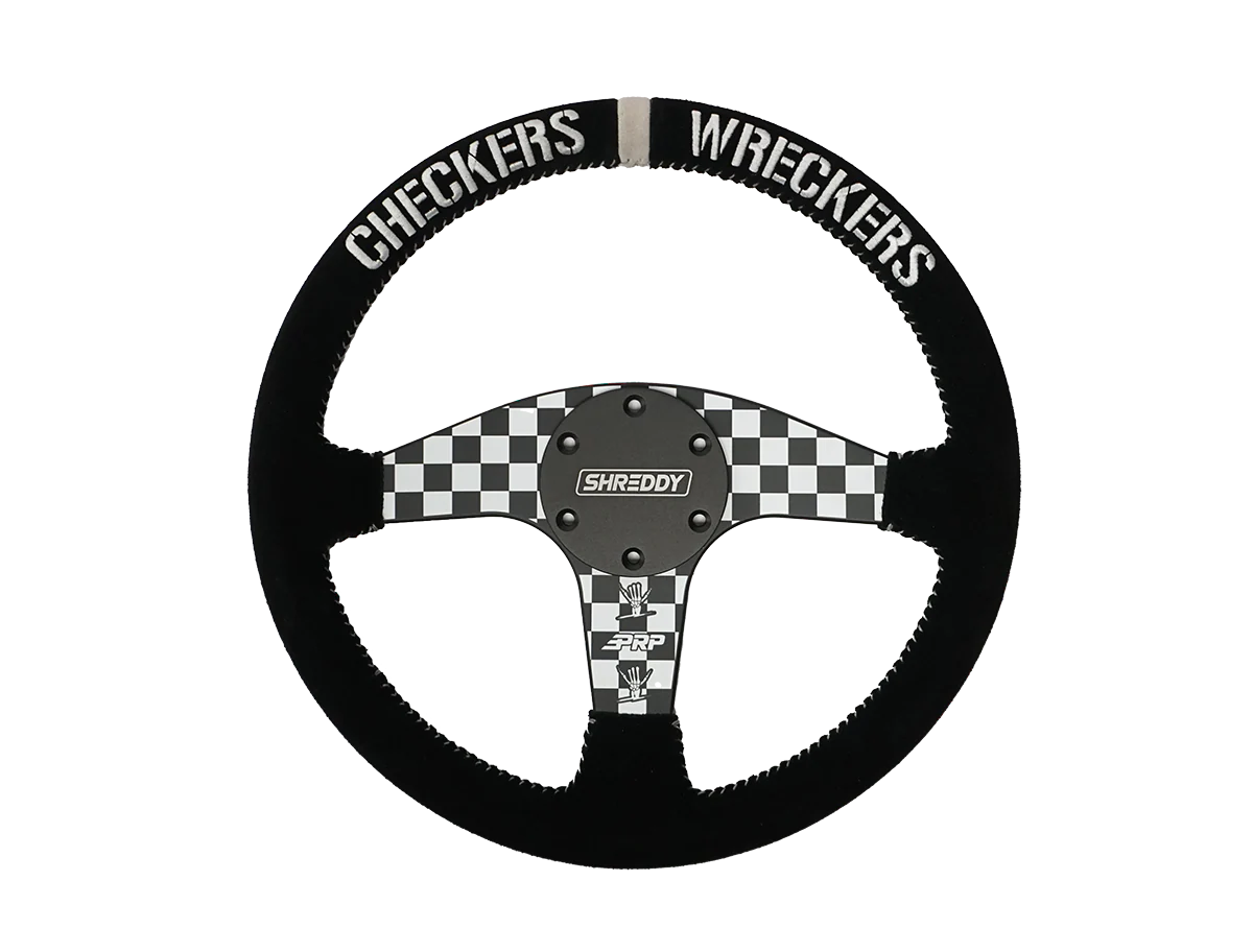 PRP X SHREDDY CHECKERED STEERING WHEEL, FLAT