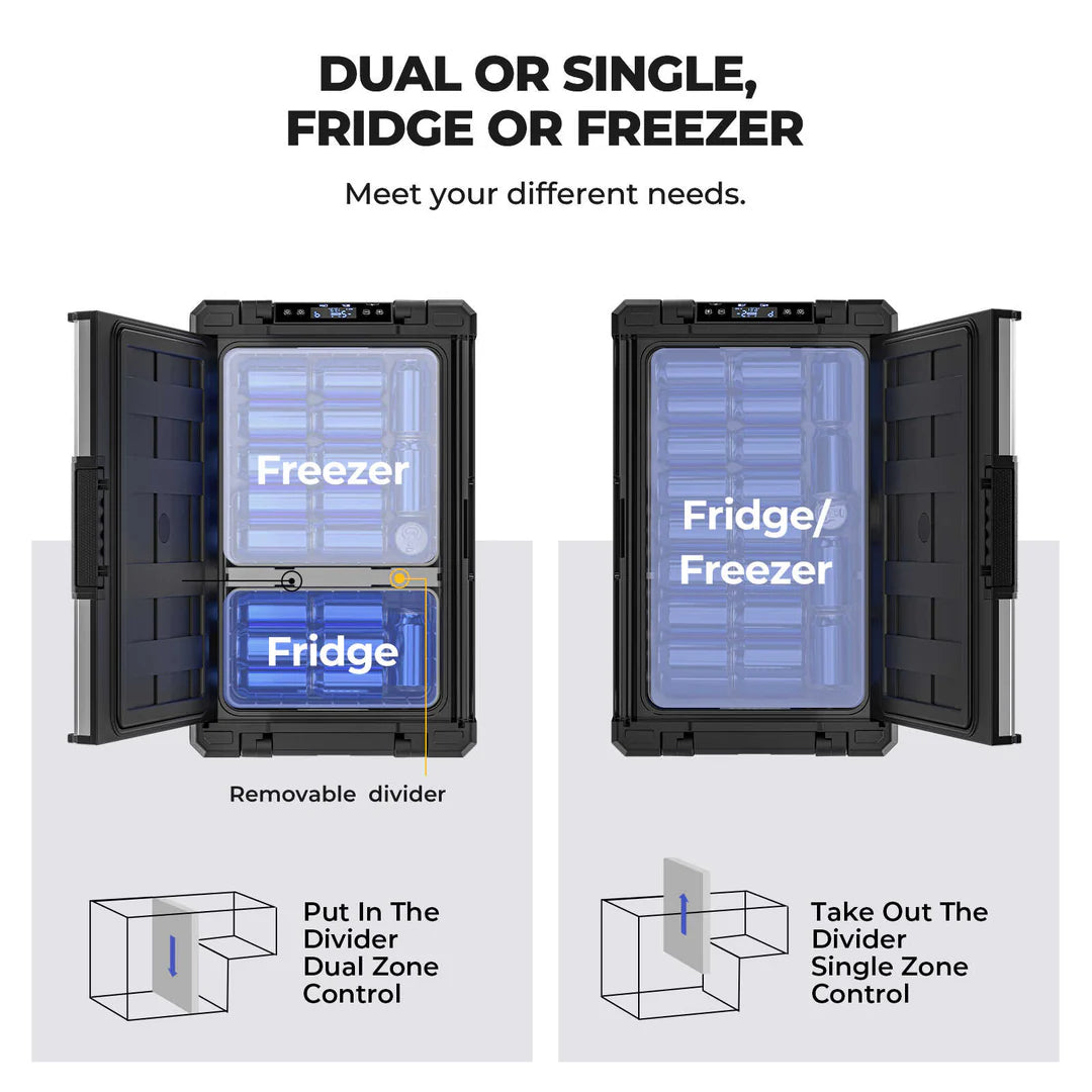 Rocky 41QT Dual Zone 12V Portable Fridge