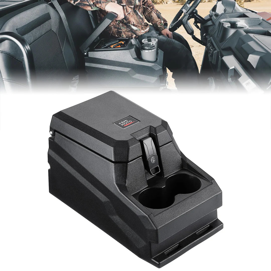 UTV Bench Seat Center Console Box for Polaris Ranger XP 1000/Crew 2017-2024