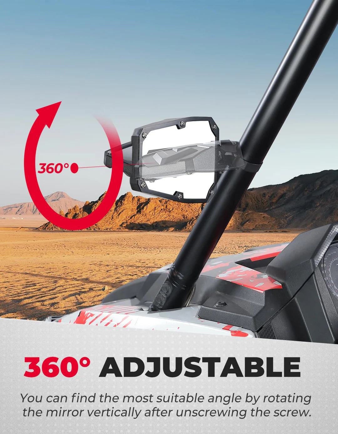 UTV Universal 1.5-1.875 In Side Mirrors