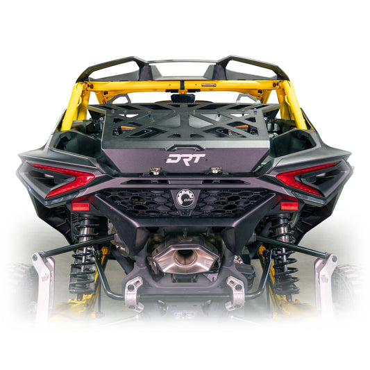 Maverick R tire rack fits 2024+ models, supports up to 35″ spare tire securely