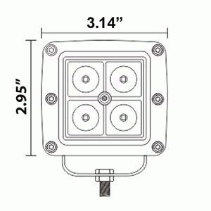 Cube Flood Light by AJK Offroad Schematics with Front Dimensions