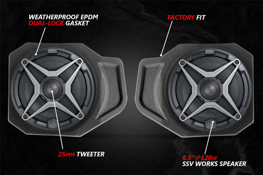 2018-2024 Polaris Ranger XP1000 A-Spec SSV Works 5-Speaker Audio System w/JVC