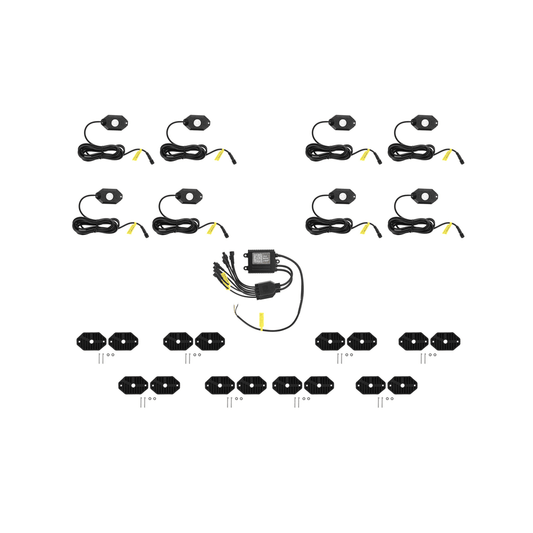 LED Rock Light Kit 8 Piece AJK Offroad
