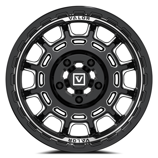 V17 UTV Wheel Gloss Black Milled - Valor Offroad