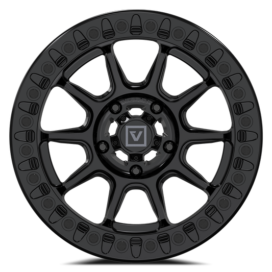 V18 Beadlock UTV Wheel Gloss Black - Valor Offroad