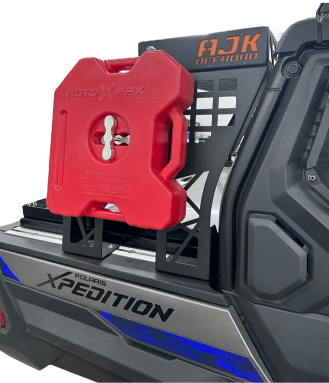 Polaris Xpedition Headache Rack 1/2 Rack by AJK Offroad Side View with RotoPax