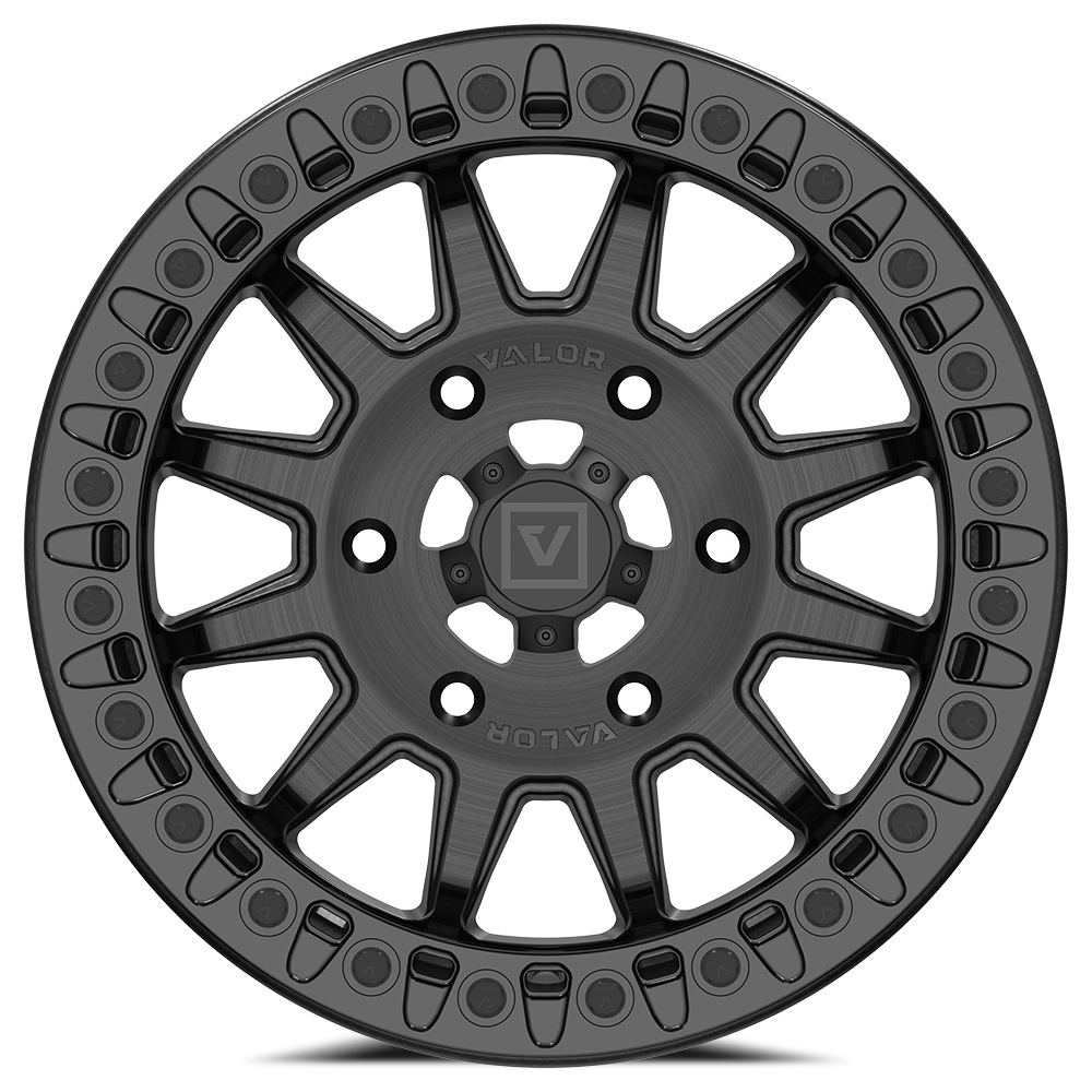 V09 Brushed Charcoal UTV Beadlock - Valor Offroad