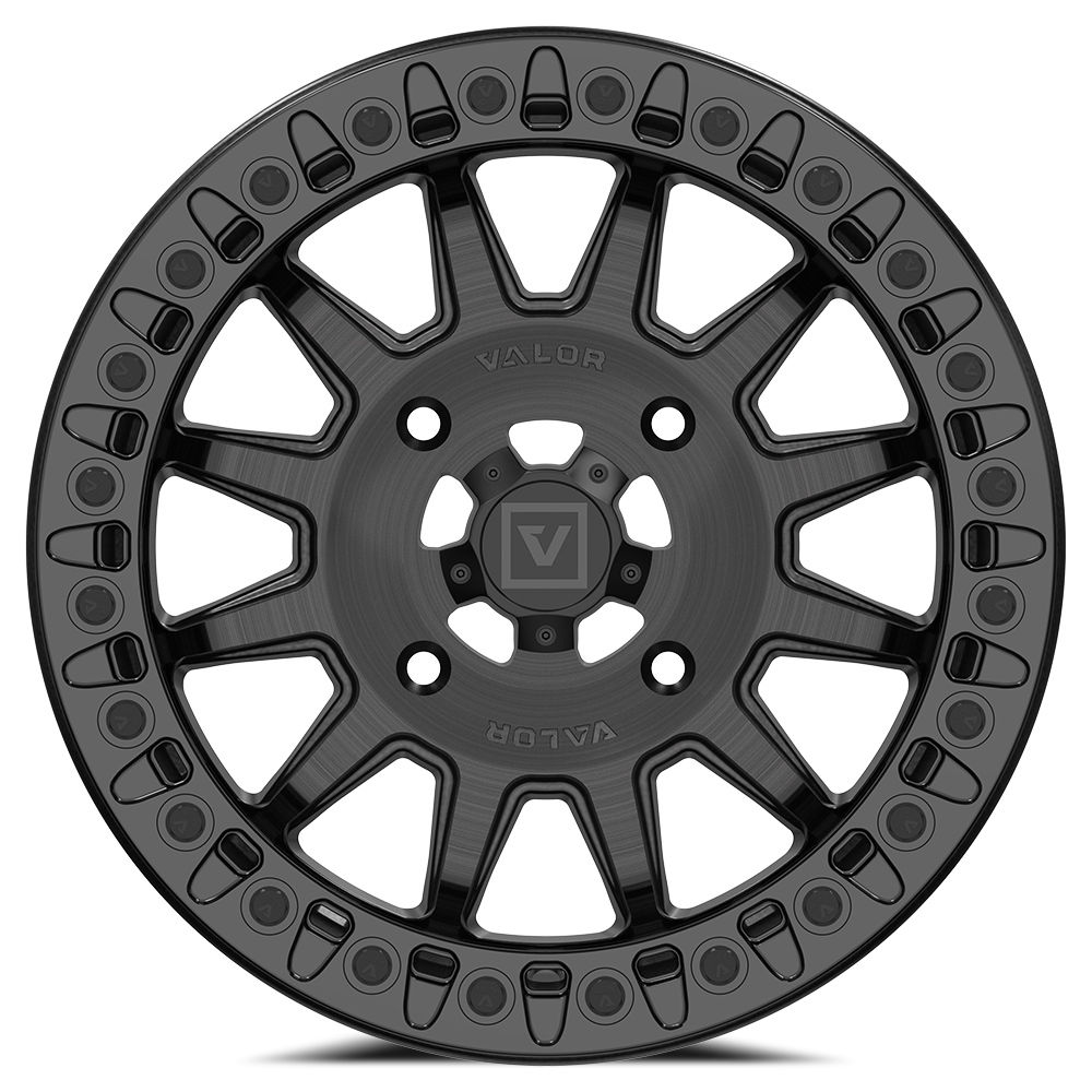 V09 Brushed Charcoal UTV Beadlock - Valor Offroad