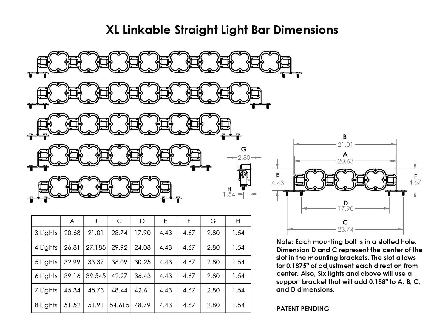 XL Linkable LED Light Bar Clear Baja Desgins