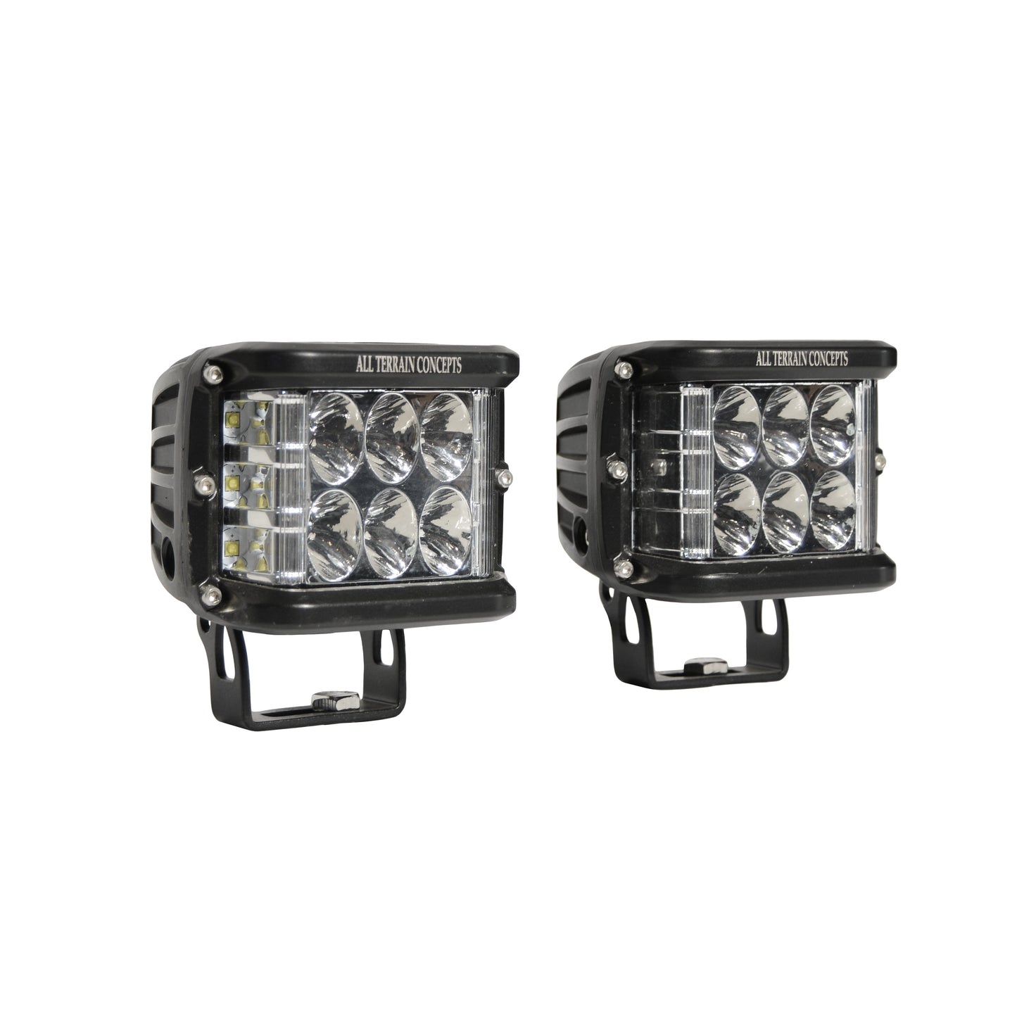Set of Side-Shooter led lights for the hood of a truck.