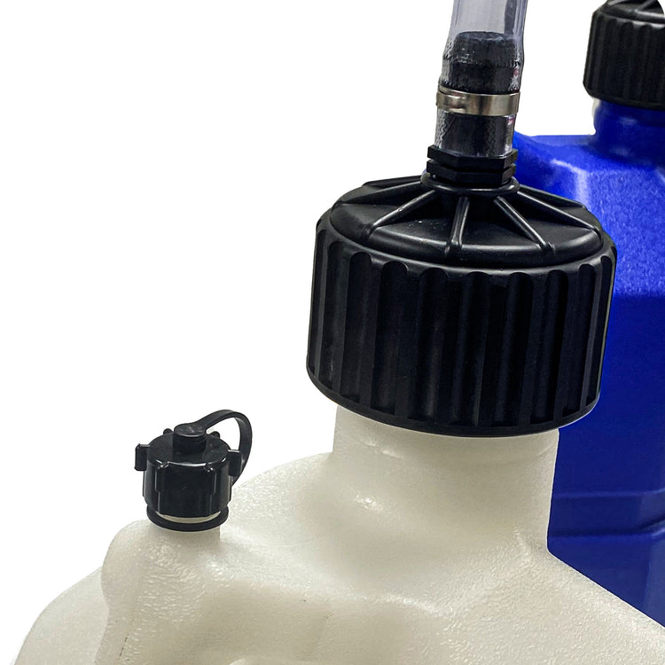 5 Gallon Utility Jug with Filler Hose White 4 Pack Thumper Fab