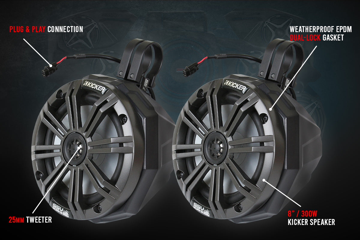 2017-2023 CanAm X3 Complete Kicker 5-Speaker Phase X Plug-and-Play System