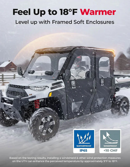 UTV Doors With Steel Frame for Polaris Ranger CREW XP 1000 2018-2025