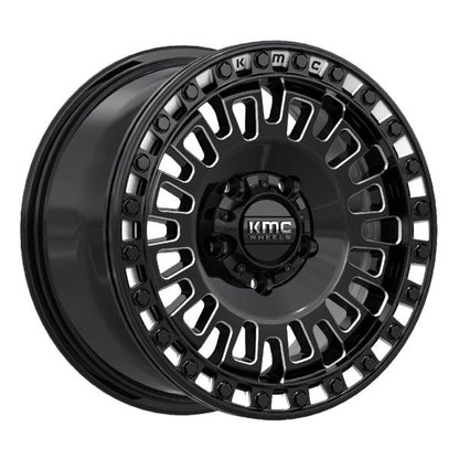 KMC Aztec Beadlock 15x7 Black/Milled +38mm with 32" Valor Tango Tire set