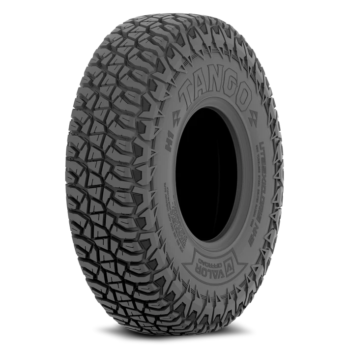 KMC Aztec Beadlock 15x7 Black/Milled +38mm with 32" Valor Tango Tire set