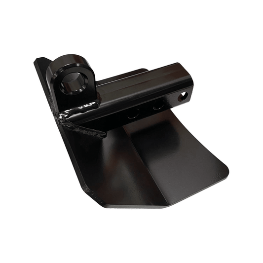 Hitch Skid with Recovery Point Short by AJK Offroad Side Angle View in Black