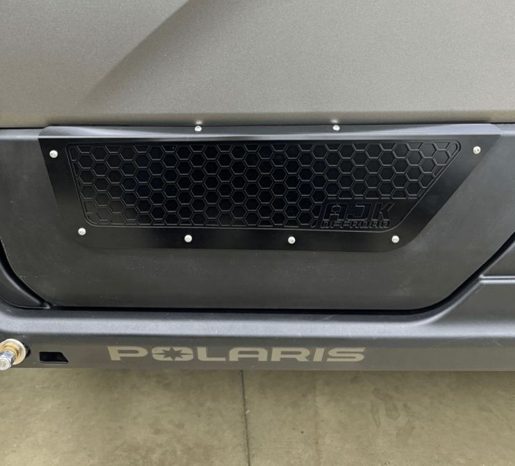 Polaris Xpedition Vented Lower Doors Inserts by AJK Offroad Close Up of Front Vented Door in Black