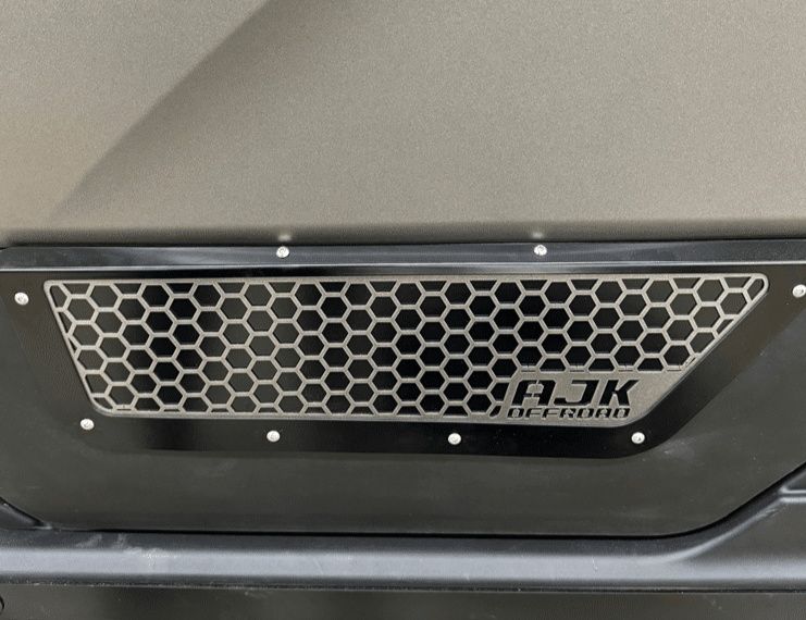 Polaris Xpedition Vented Lower Doors Inserts by AJK Offroad Close Up of Silver Color Vents