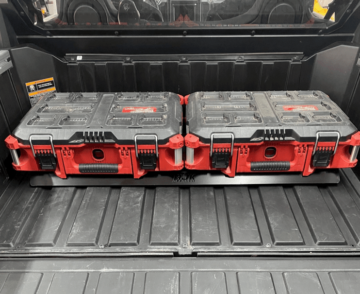 Polaris Xpedition Packout Mount by AJK Offroad with 2 Flat Milwaukee Kits 