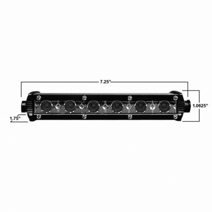 Ultra Slim Single Row Light Bar 7.25"