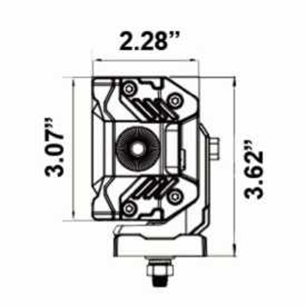 Dual Row High Output 8"Light Bar by AJK Offroad Schematic of Side of Light