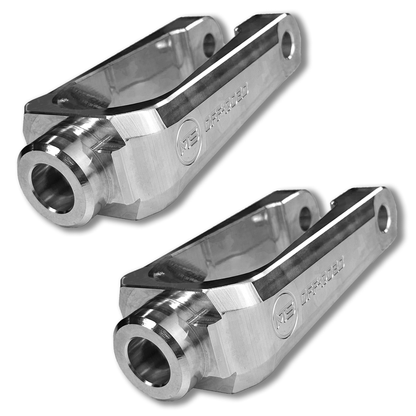Two metallic components with 'R&G' branding on a white background