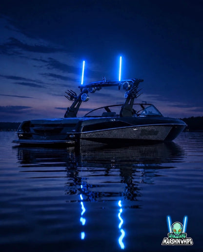 Marshin Whips V2 RGBW LED Boat Whip | High-Visibility Marine Lighting | 2ft-4ft