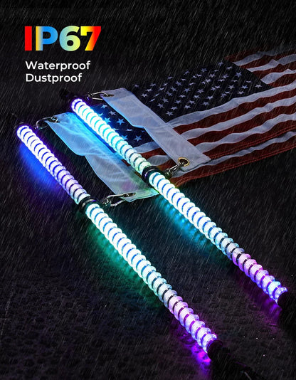 3FT COB Whip Lights PAIR