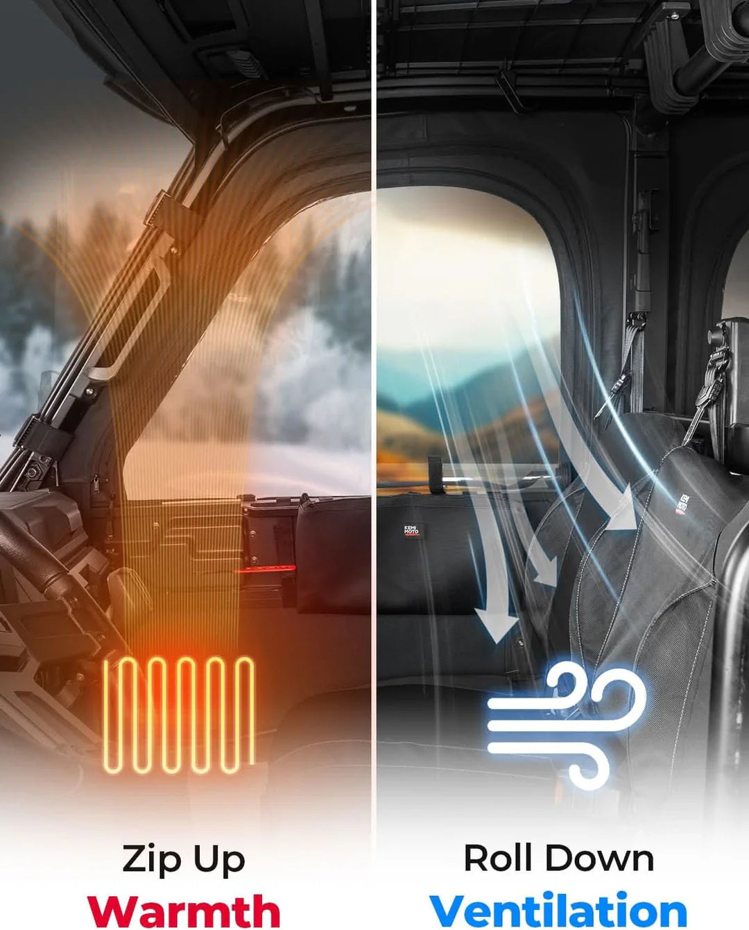 UTV Doors With Steel Frame for Polaris Ranger CREW XP 1000 2018-2025