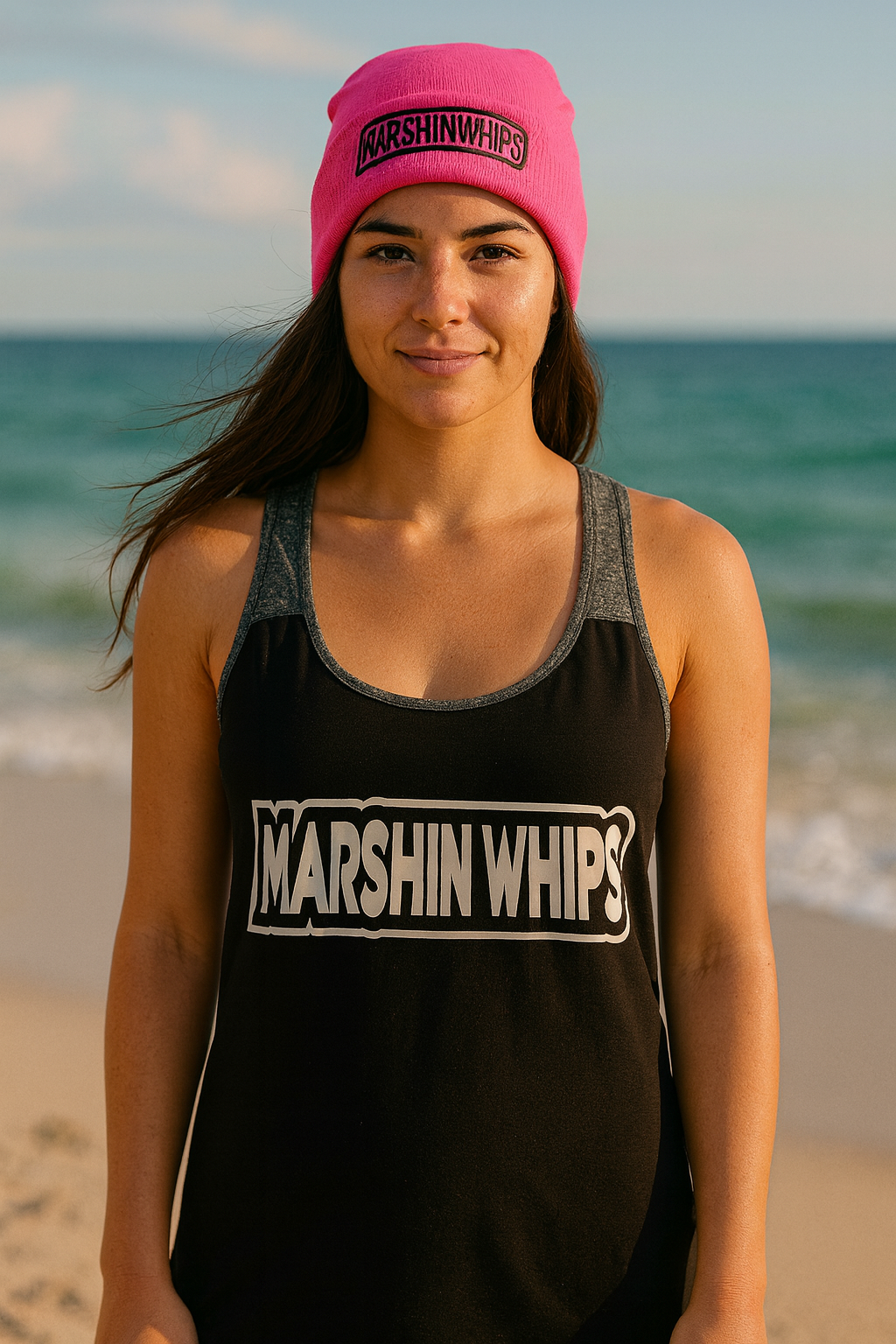 Black/Grey Marshin Whips Glow Tank Top Lightweight Racerback – AtomikUTV