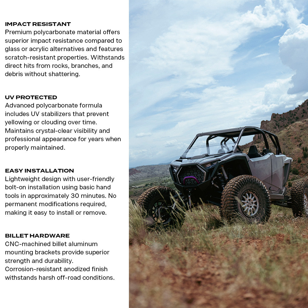 Polaris RZR Pro R Polycarbonate Half Front Windshield