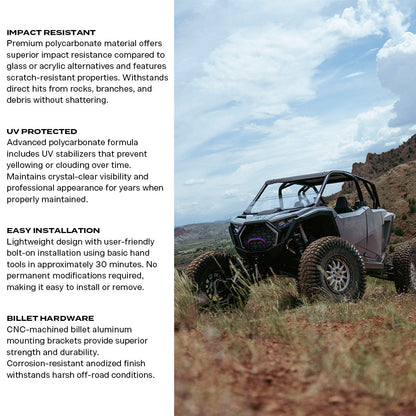 Polaris RZR Pro XP & Pro S Polycarbonate Half Front Windshield