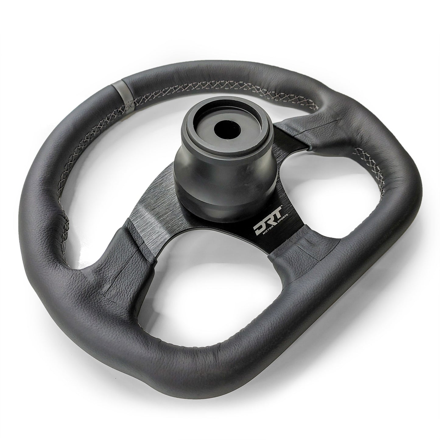 Round utv steering wheel in leather finish