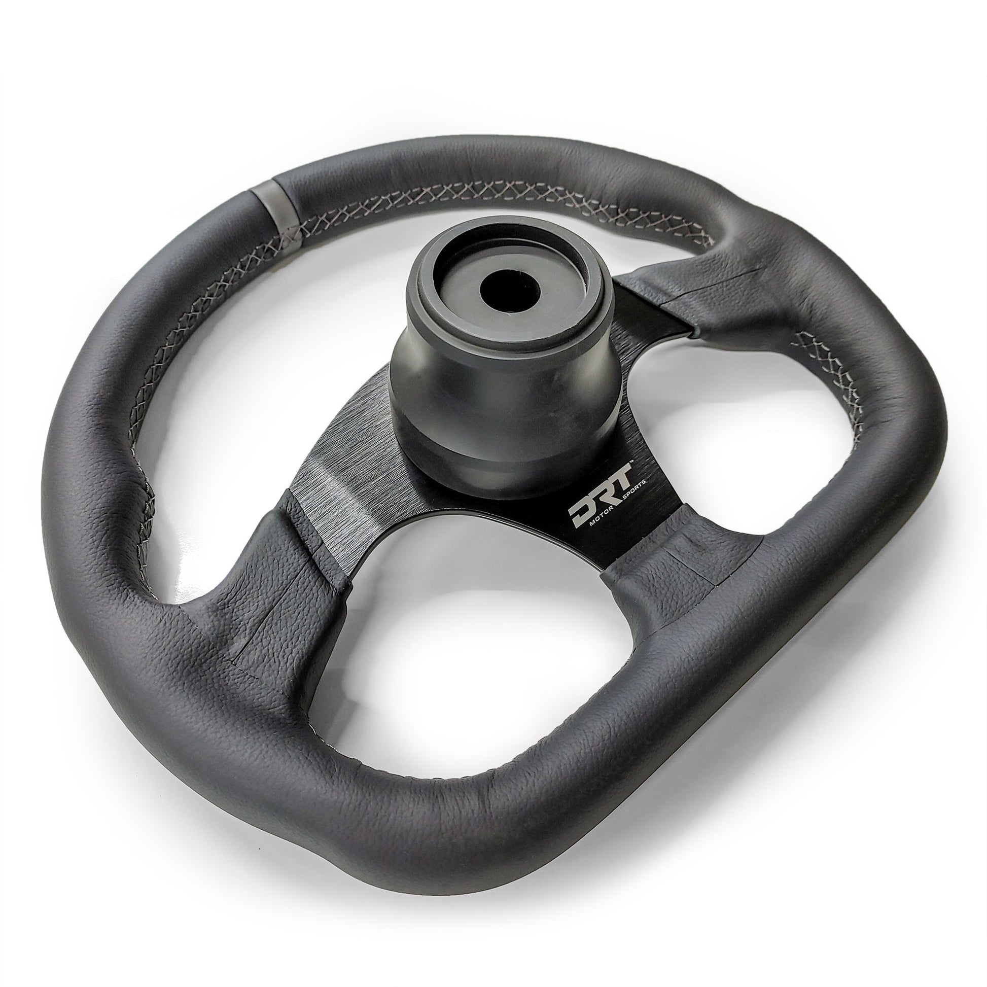 Round utv steering wheel in leather finish
