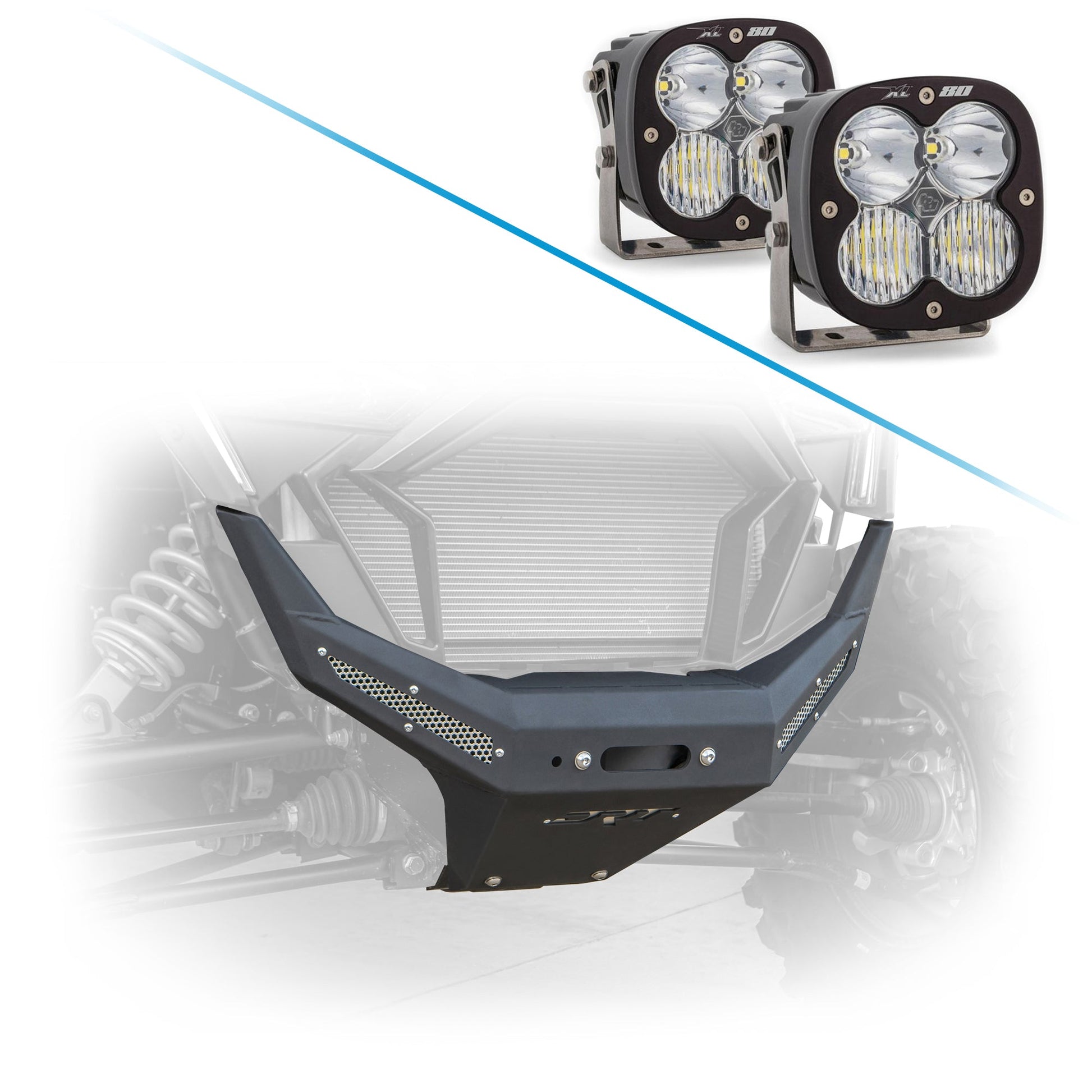 RZR Pro XP 2020-2024 Front Winch Bumper with light options.