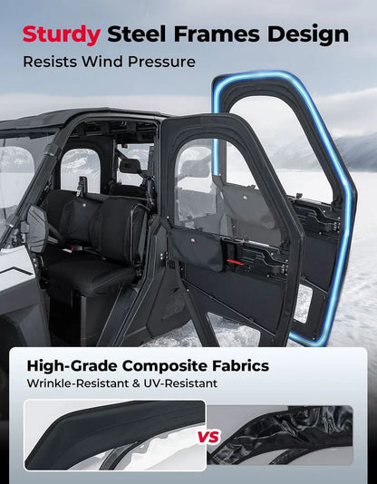 UTV Doors With Steel Frame for Polaris Ranger CREW XP 1000 2018-2025