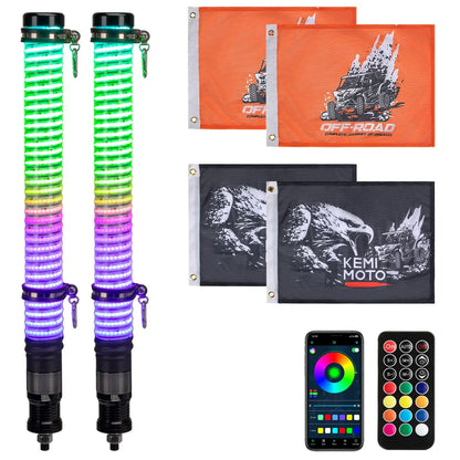 2FT COB Fat Whip Lights PAIR