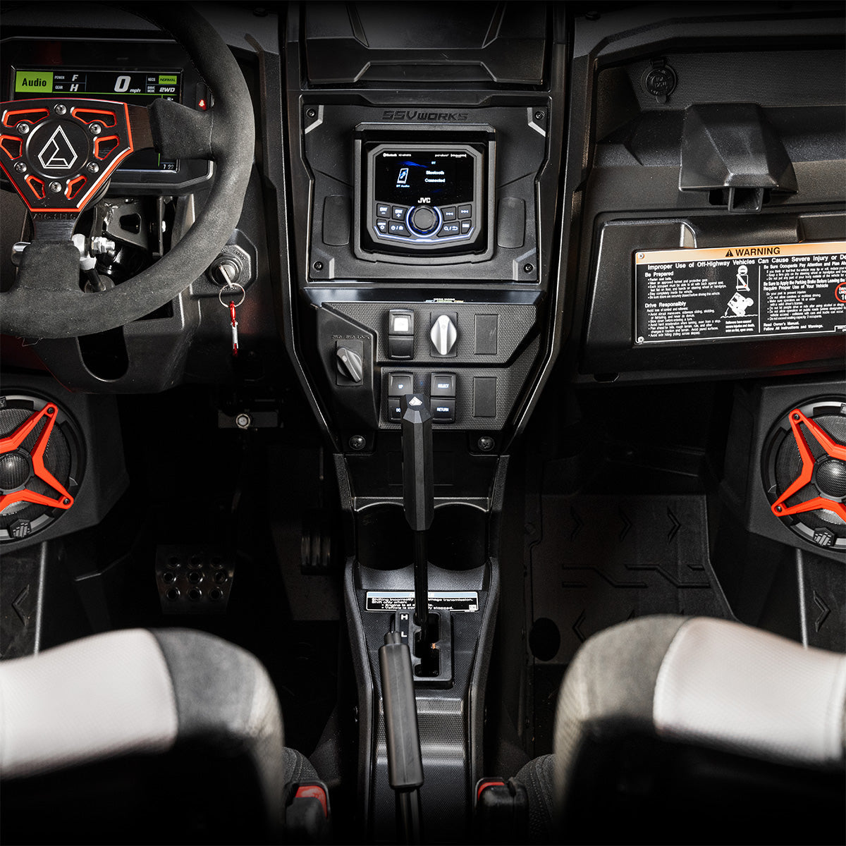 2020-2026 Kawasaki Teryx KRX1000 Dash Mount w/JVC KD-MR305BTS Mult-Media Receiver