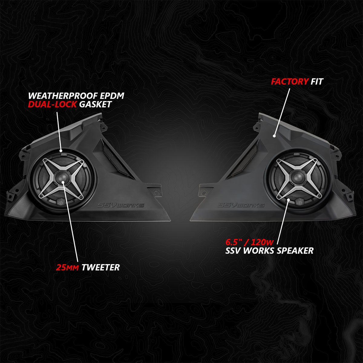 2024-2026 Can-Am® Maverick R Front-Dash 6.5" Speaker-Panels