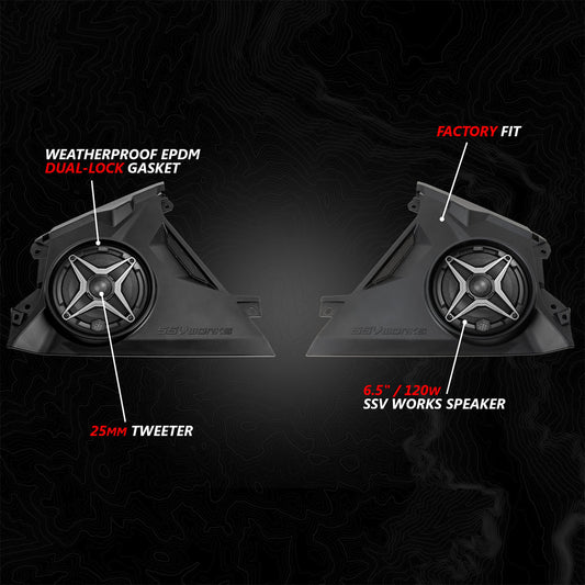 2024-2026 Can-Am® Maverick R Front-Dash 6.5" Speaker-Panels