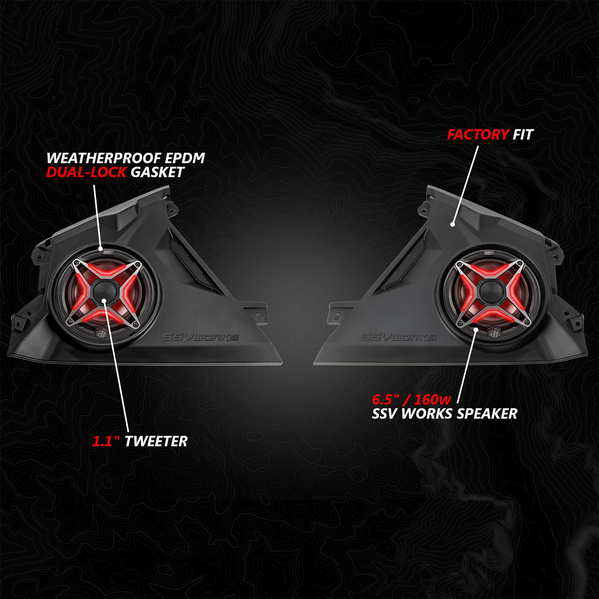 2024-2026 Can-Am® Maverick R Front-Dash 6.5" Speaker-Panels