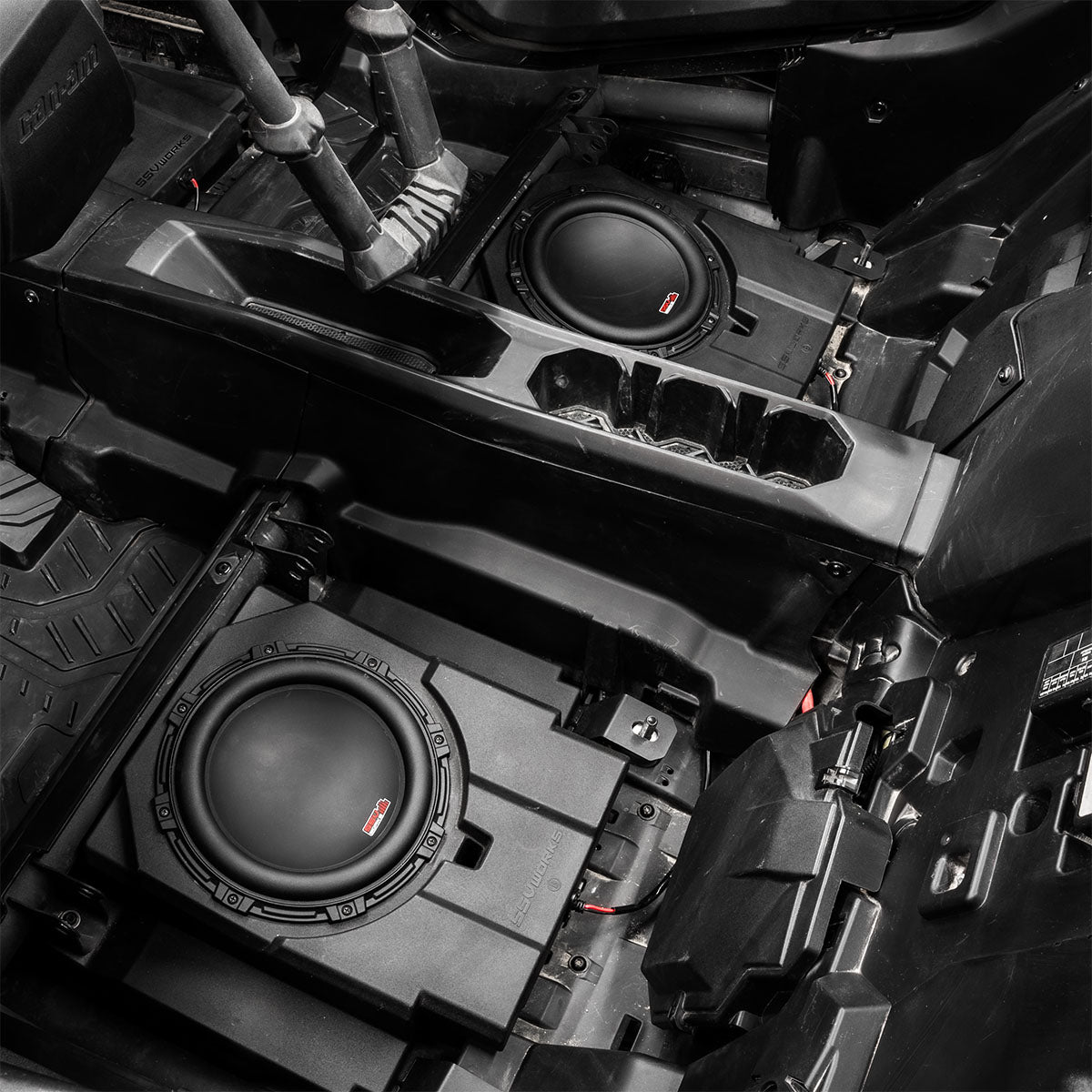 2024-2026 Can-Am® Maverick R 4-Seater Rear-Seat Plug-&-Play Dual-Subwoofer Add-On Kit