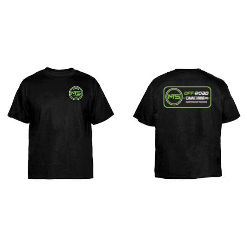 MTS Off Road black shirt with logos on both front and back of the shirt