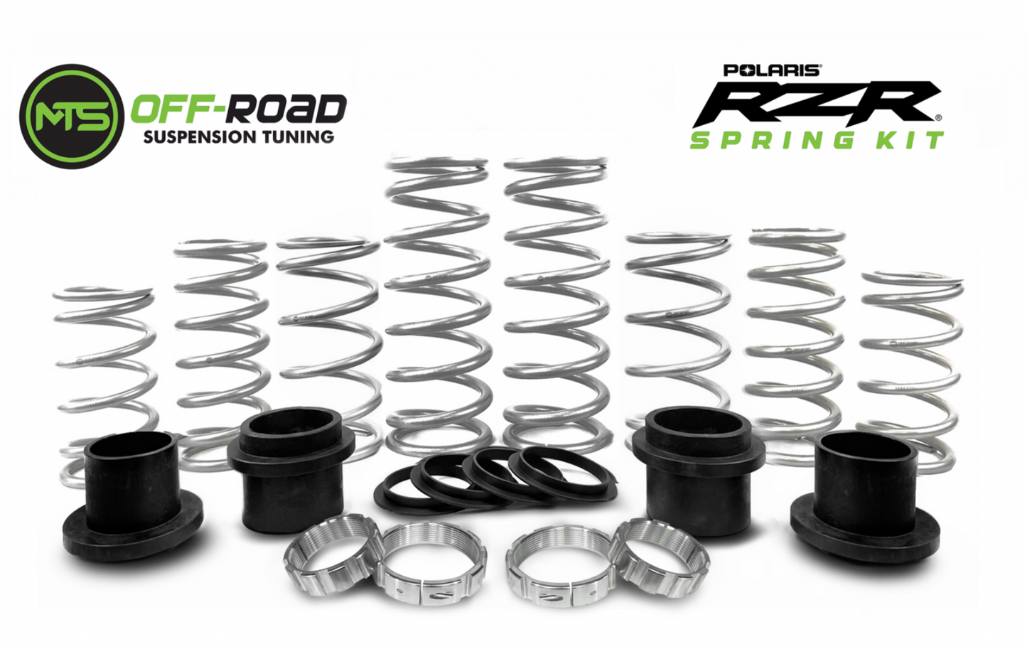 Mts Off Road Polaris RZR spring kit with white background