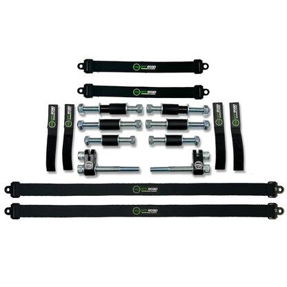 Set of mechanical components on a white background