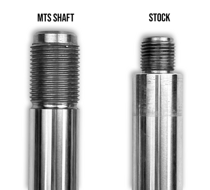 MTS Offroad shaft compared to the stock shaft white background 