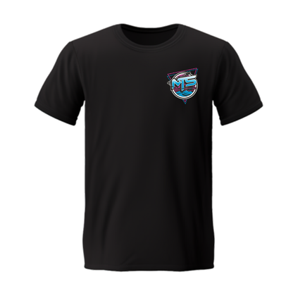 Black Short Sleeve T-Shirt (Pink/Blue)